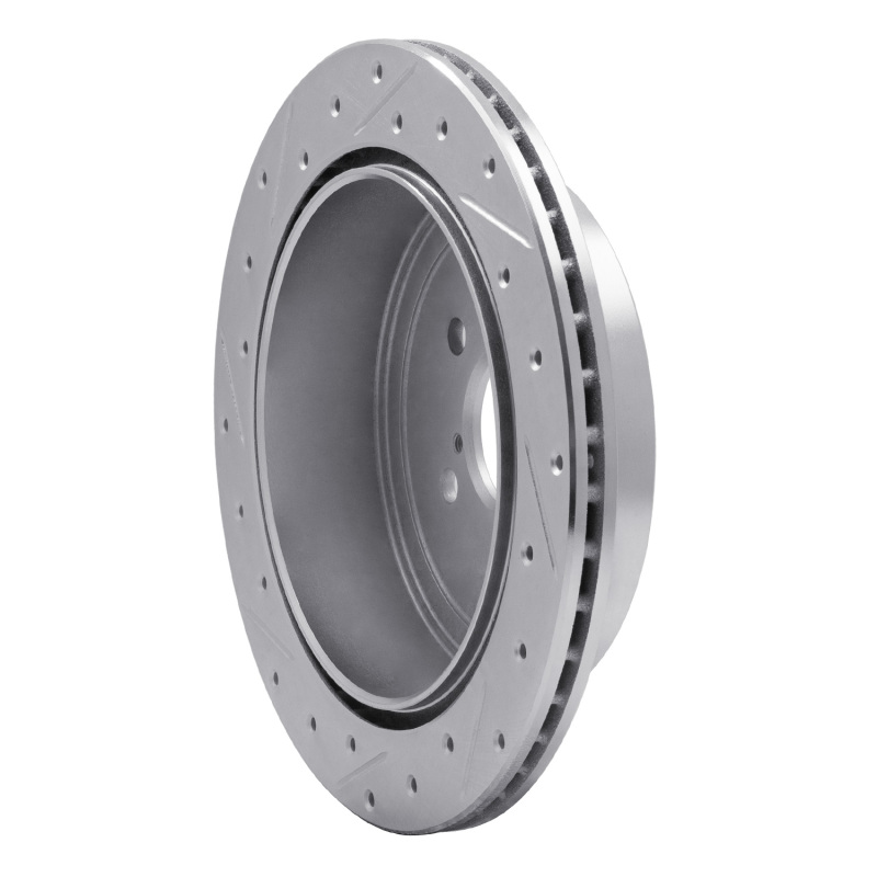 Scion FR-S Brake Rotor (1) - Rear Right - R1 Concepts - Drilled & Slotted - Silver - `10-`25